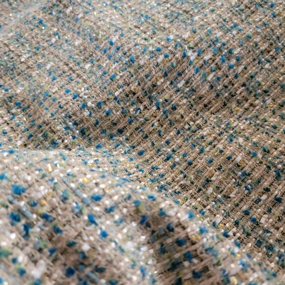 Ann Taylor Gold and Blue Boucle Skirt Size 6 - Picture 4 of 7